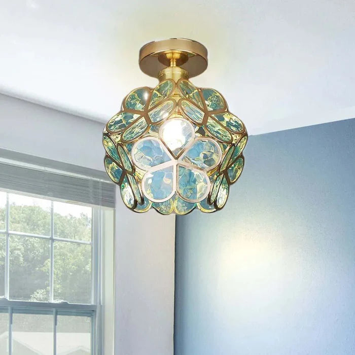 Glimora Floral Style Glass Hall Ceiling Lamp