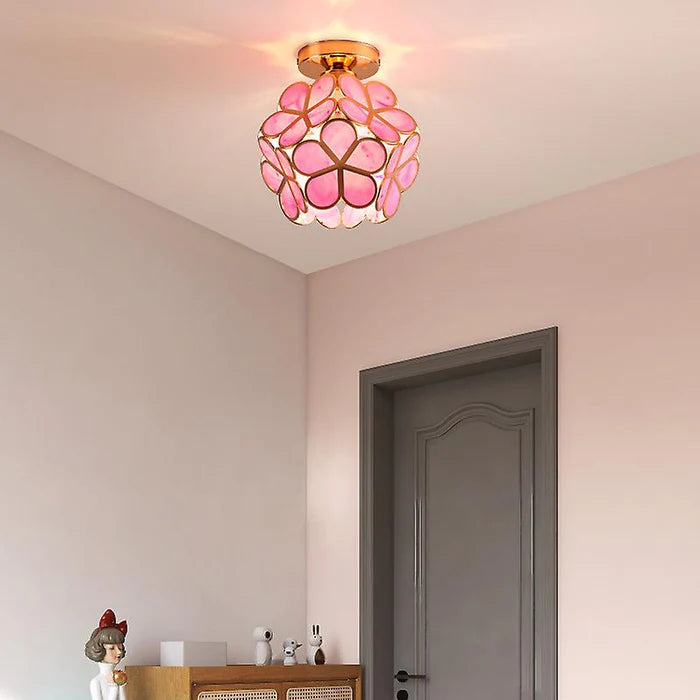 Glimora Floral Style Glass Hall Ceiling Lamp