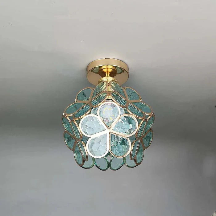 Glimora Floral Style Glass Hall Ceiling Lamp