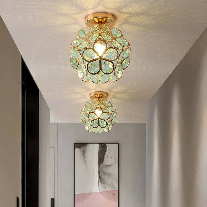 Glimora Floral Style Glass Hall Ceiling Lamp