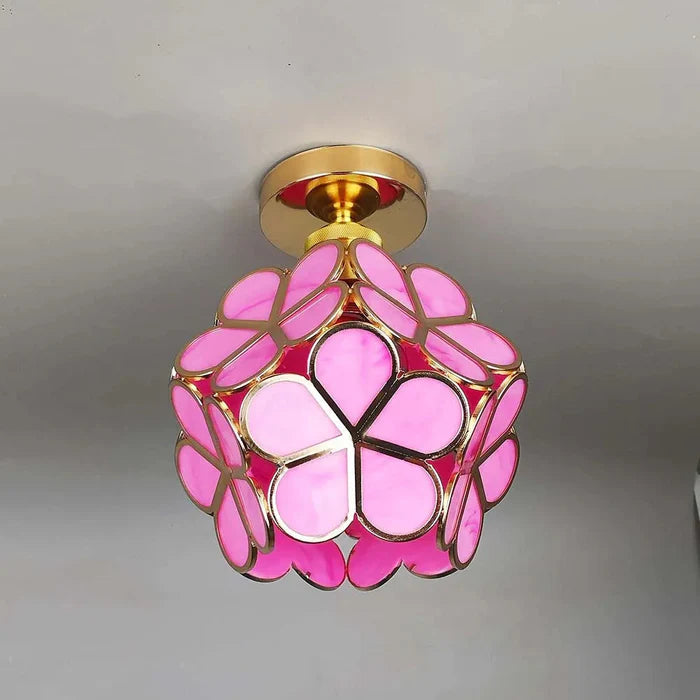 Glimora Floral Style Glass Hall Ceiling Lamp