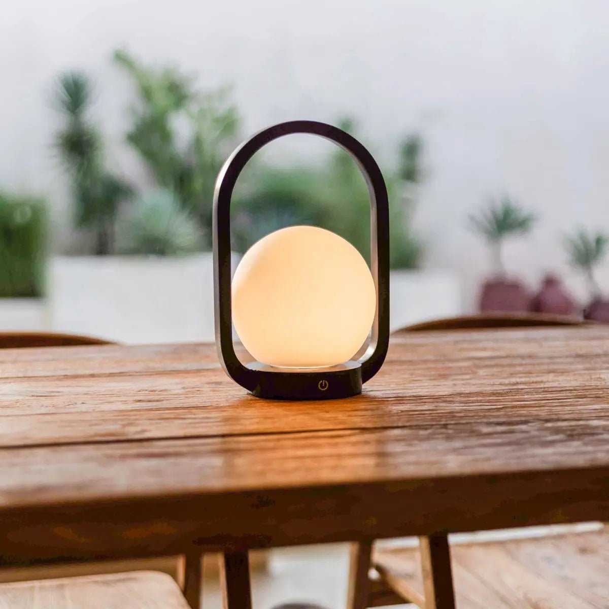 Brightarae Dark Brown Wooden Cordless Lamp