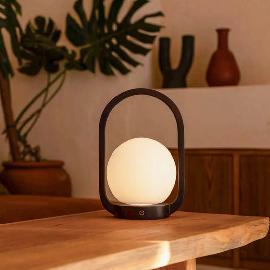 Brightarae Dark Brown Wooden Cordless Lamp