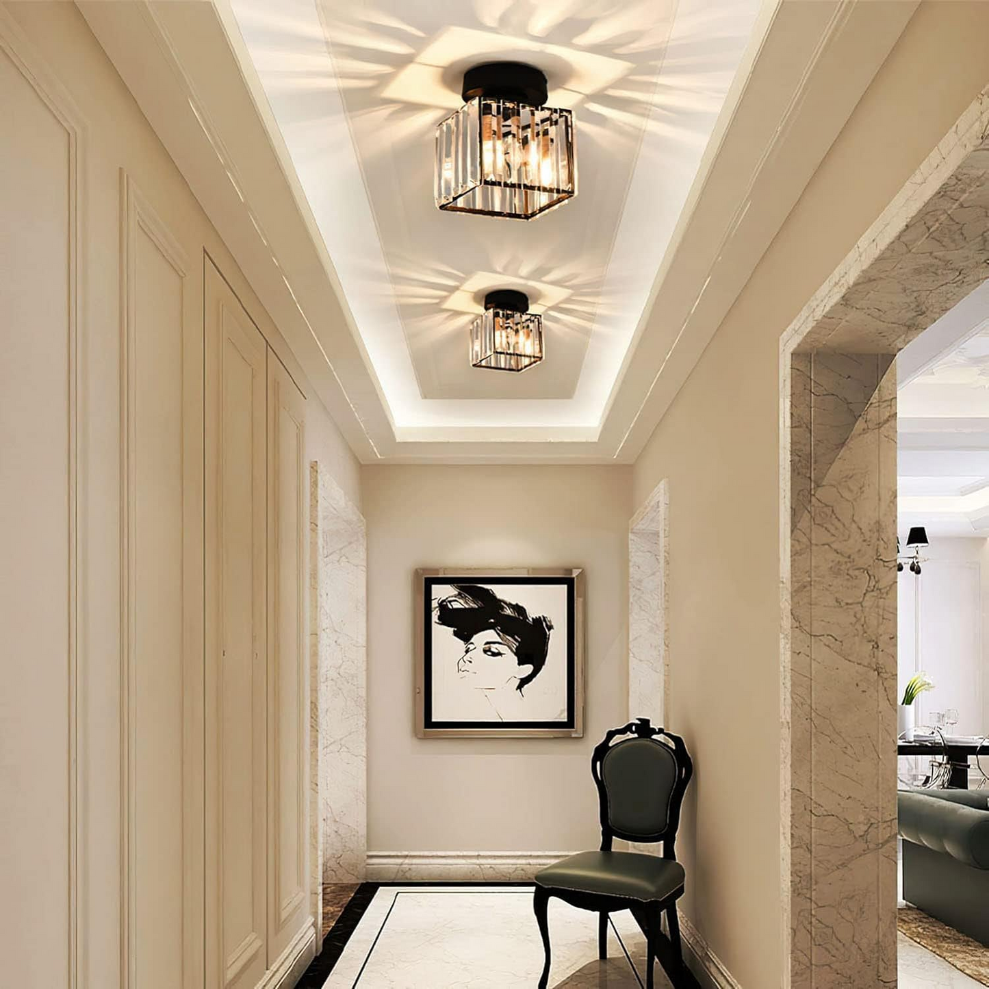 Claiora Modern Hallway Flush Mount Ceiling Light