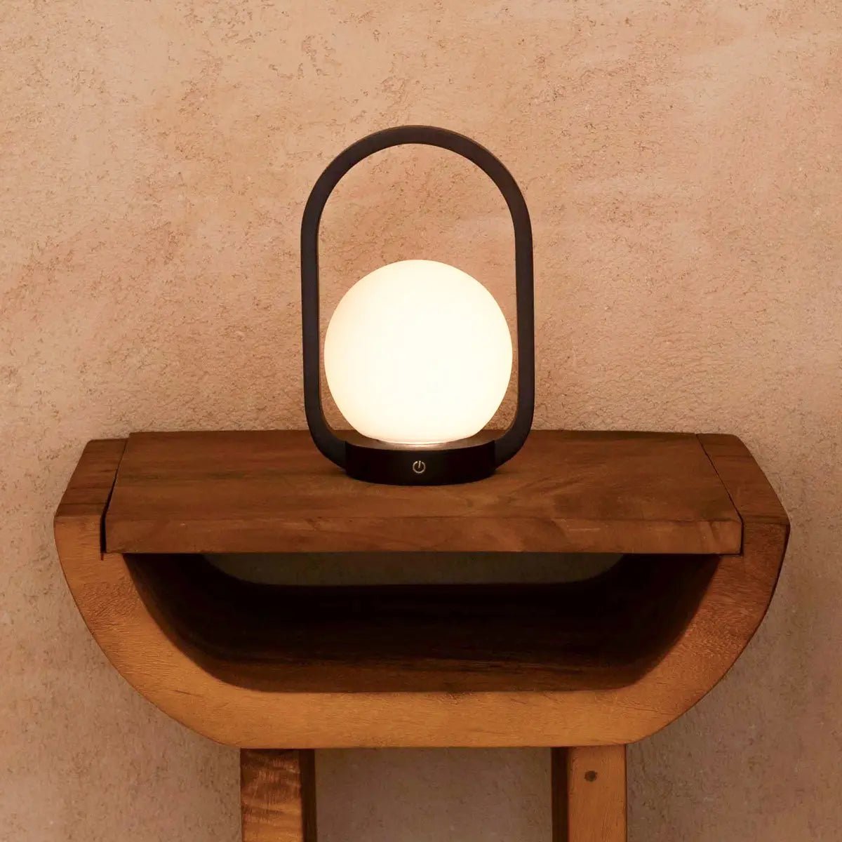 Brightarae Dark Brown Wooden Cordless Lamp