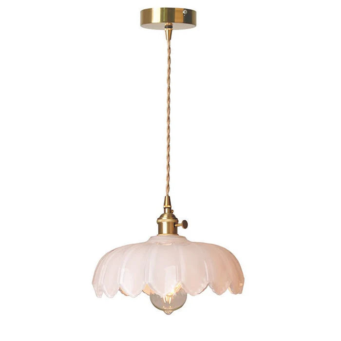 Flarevia Vintage glass flower pendant lamp