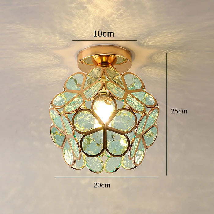 Glimora Floral Style Glass Hall Ceiling Lamp
