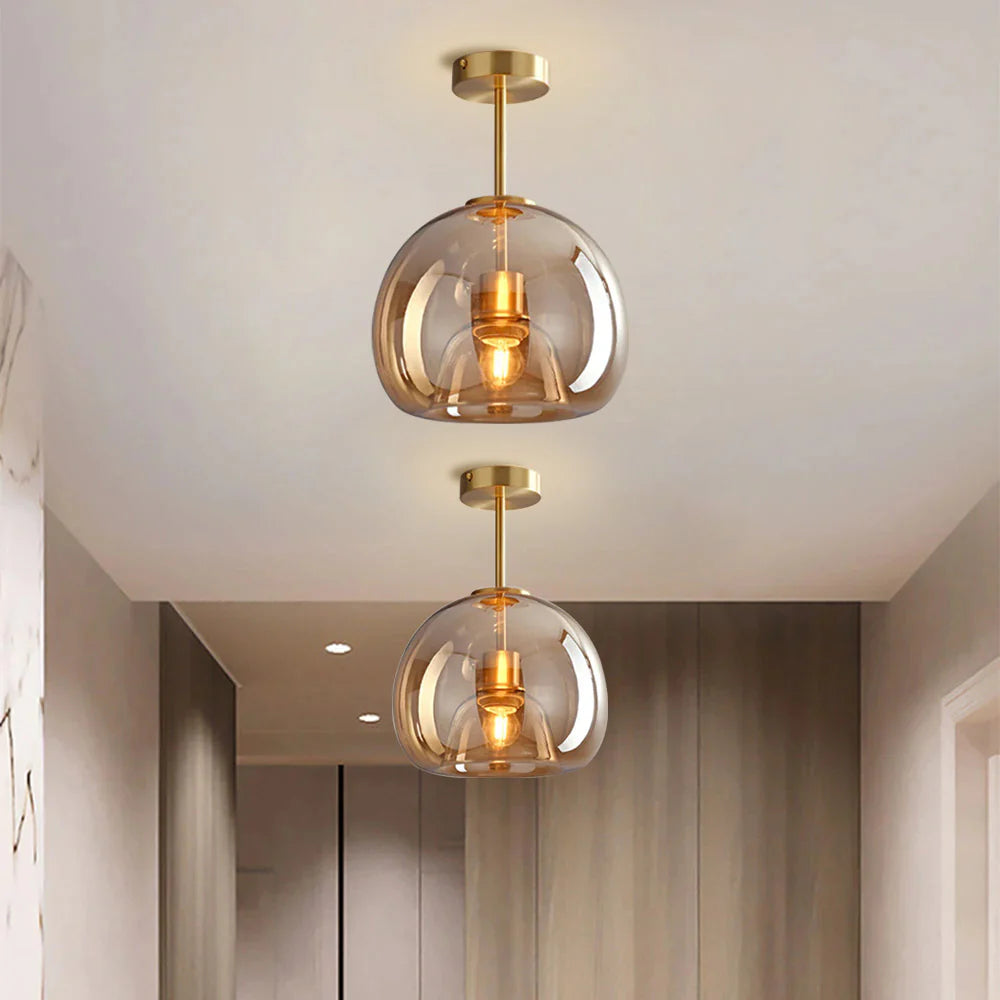 Florynna Modern simple copper glass ceiling light