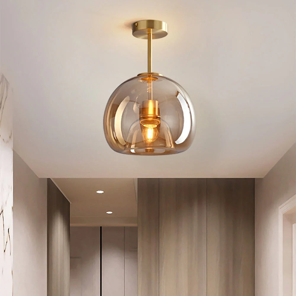 Florynna Modern simple copper glass ceiling light