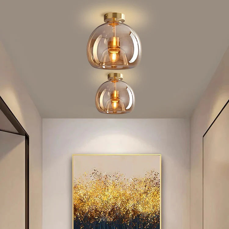 Florynna Modern simple copper glass ceiling light