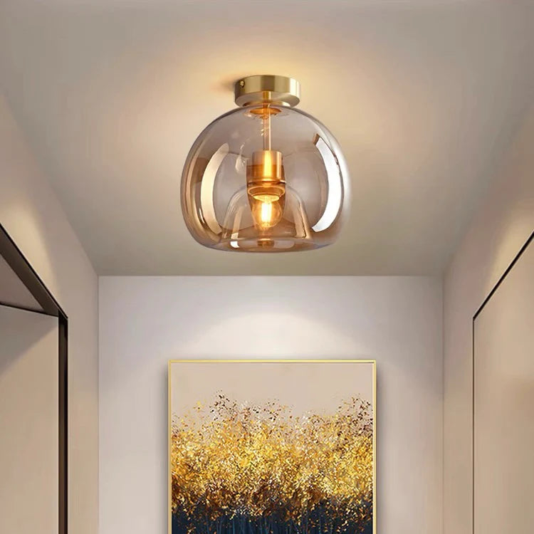 Florynna Modern simple copper glass ceiling light