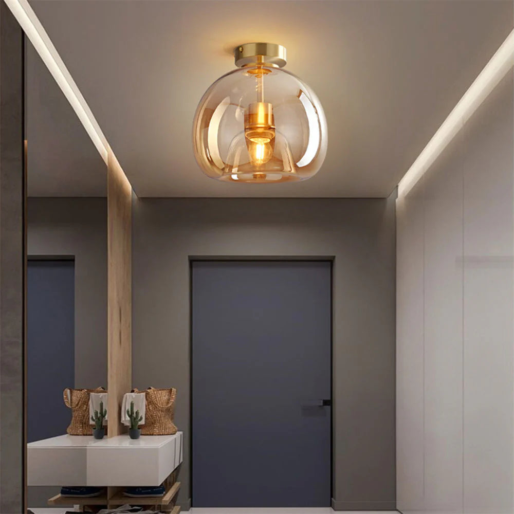 Florynna Modern simple copper glass ceiling light