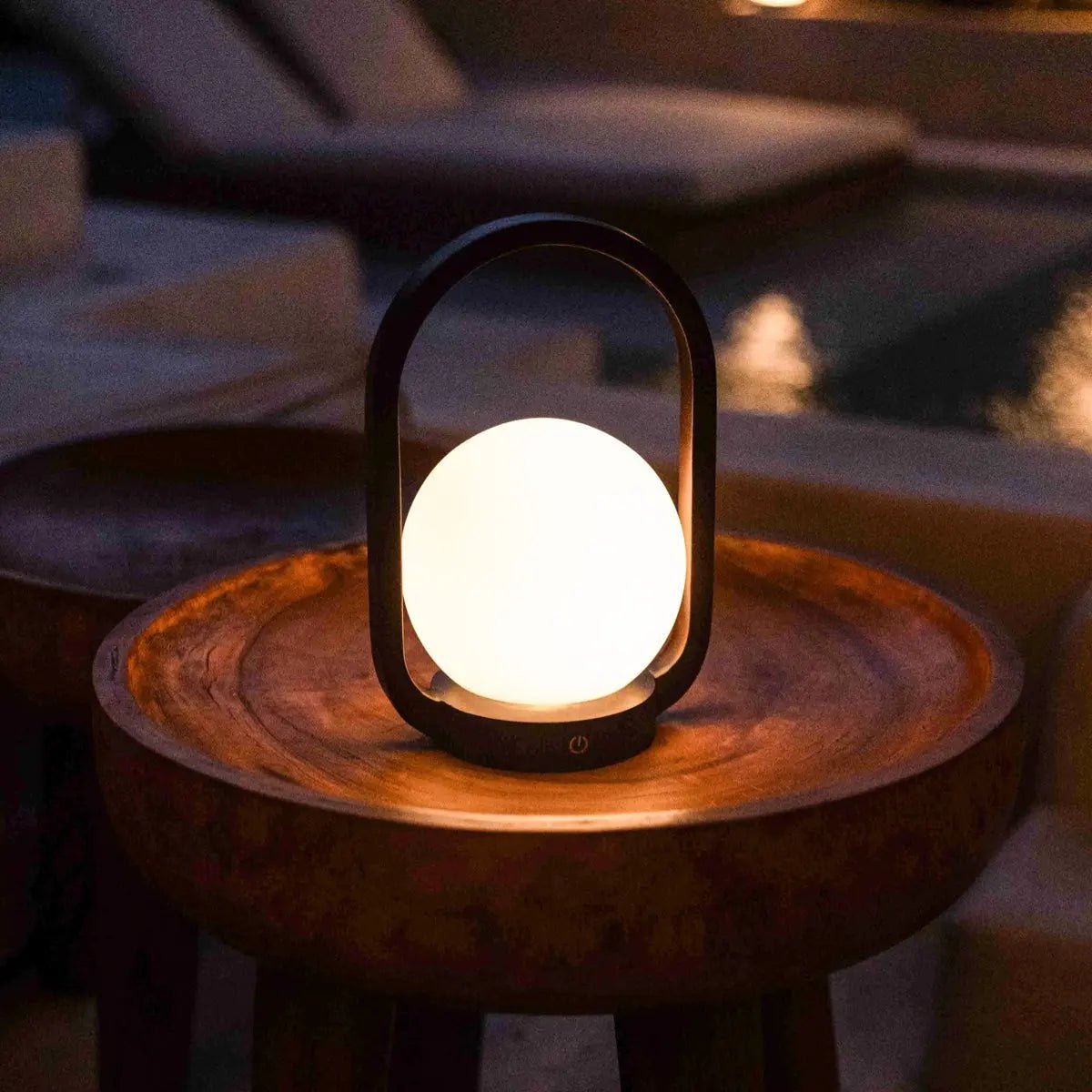 Brightarae Dark Brown Wooden Cordless Lamp