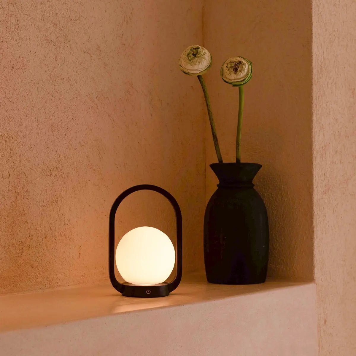 Brightarae Dark Brown Wooden Cordless Lamp
