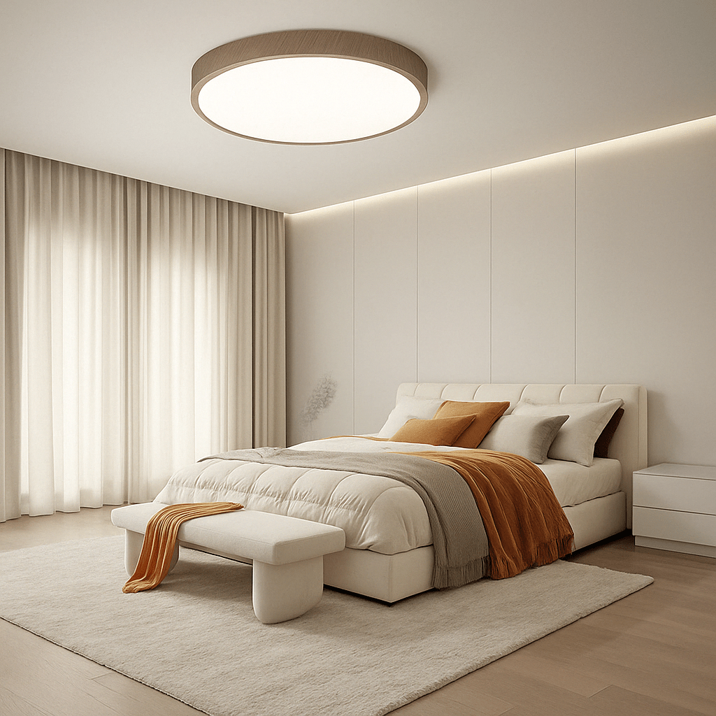 Radiancea Modern Circular Ultrathin Wood LED Ceiling Light