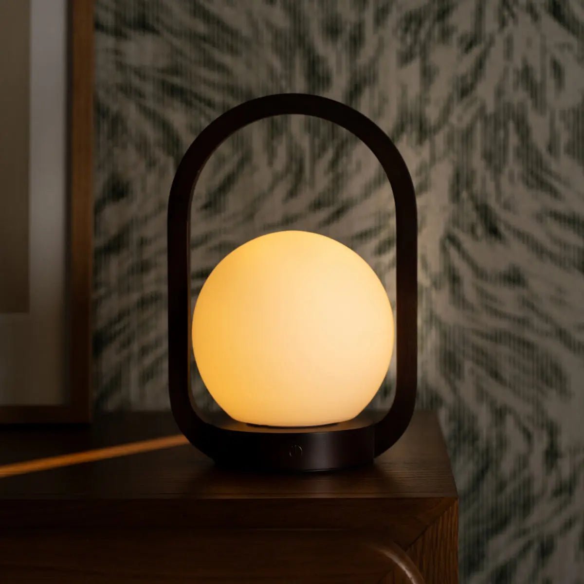 Brightarae Dark Brown Wooden Cordless Lamp