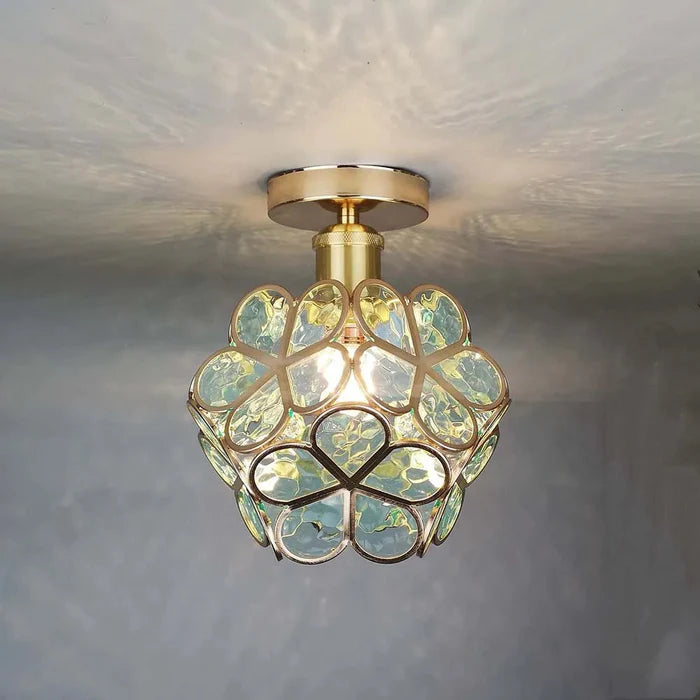 Glimora Floral Style Glass Hall Ceiling Lamp