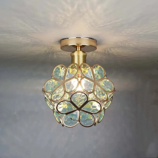 Glimora Floral Style Glass Hall Ceiling Lamp