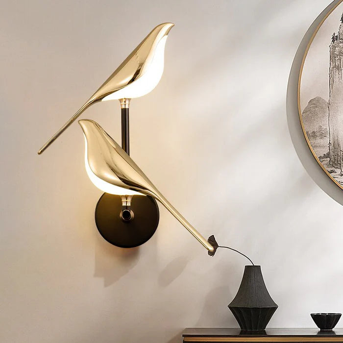 Veyora Modern Wall Lamp in the Shape of Birds