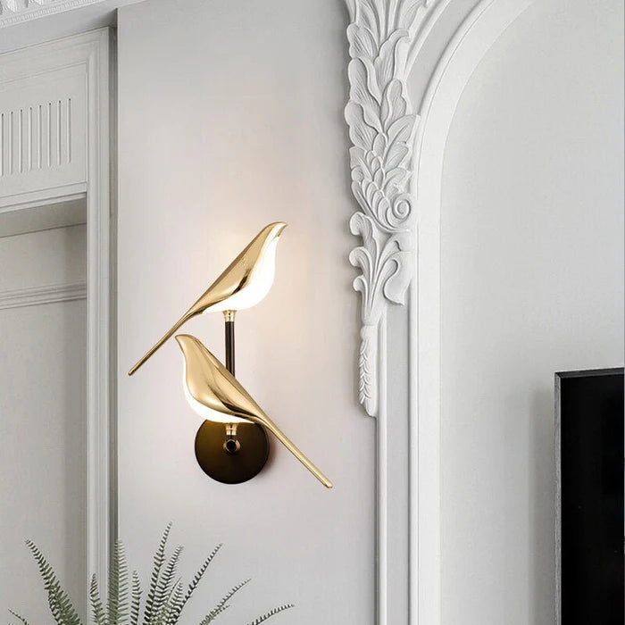Veyora Modern Wall Lamp in the Shape of Birds