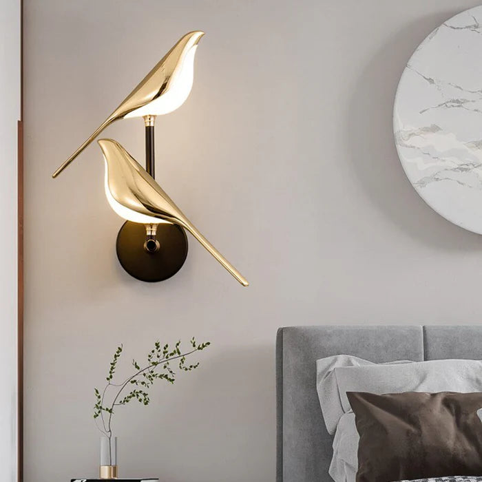 Veyora Modern Wall Lamp in the Shape of Birds