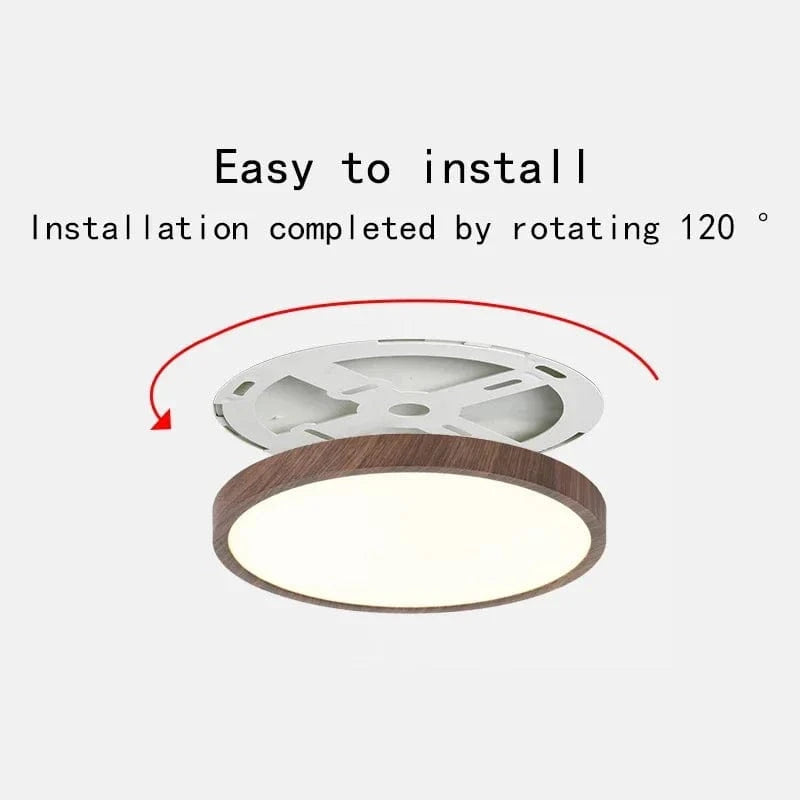 Radiancea Modern Circular Ultrathin Wood LED Ceiling Light