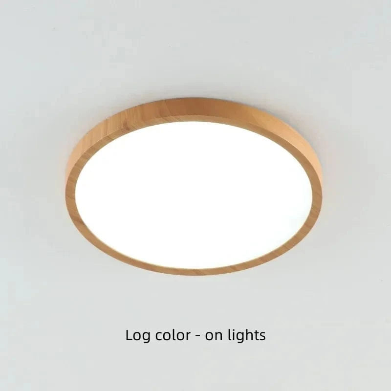Radiancea Modern Circular Ultrathin Wood LED Ceiling Light