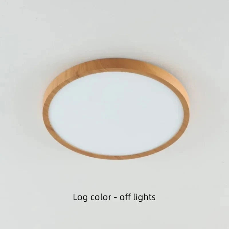 Radiancea Modern Circular Ultrathin Wood LED Ceiling Light
