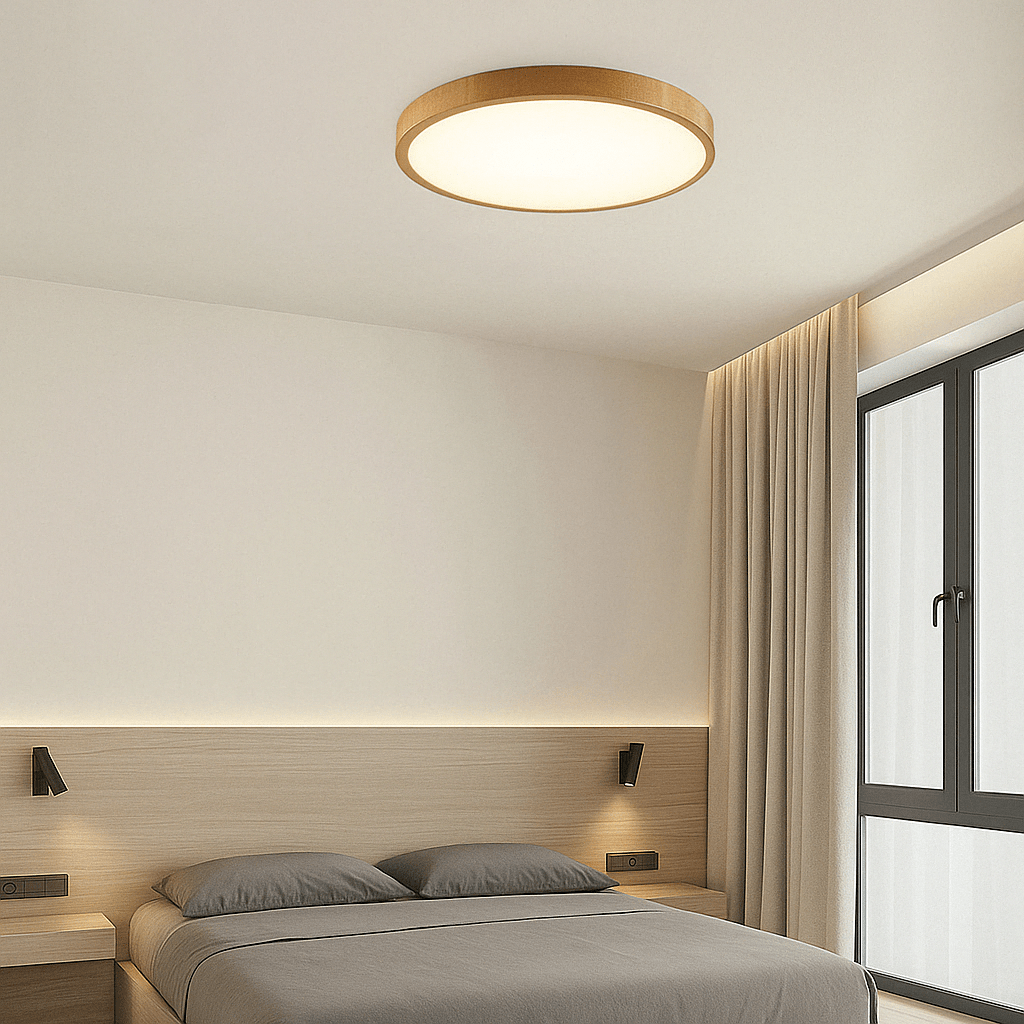 Radiancea Modern Circular Ultrathin Wood LED Ceiling Light